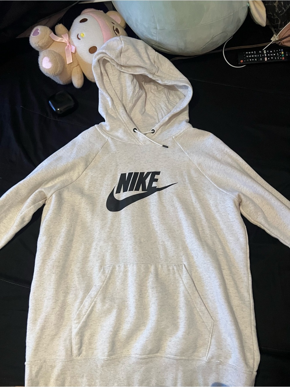 Nike White Hoodie with Black Swoosh Tag